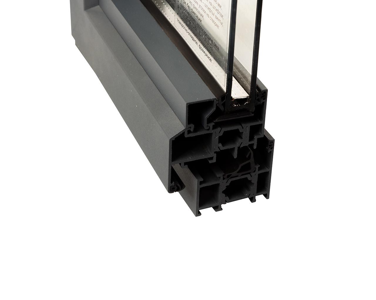 Уголок - Окно S54 Цвет RAL7016 Muar, 2 петли GIESSE Bridge, подставка ЛДСП 16мм, стеклопакет 20мм, наклейка. Рис. 2