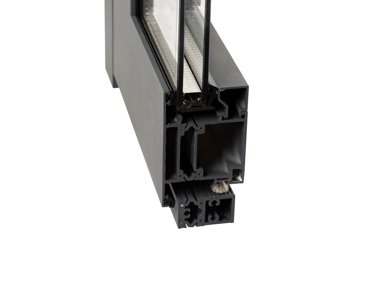 Уголок - дверь S54 Цвет RAL7016 Muar, 2 петли GIESSE Classic, подставка ЛДСП 16мм, стеклопакет 20мм, наклейка. Рис. 2