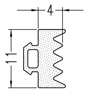 Уплотнитель Алюстарт на профиль-порог, 4 мм, EPDM, черный. Рис. 2 Уплотнитель Алюстарт на профиль-порог, 4 мм, EPDM, черный. Рис. 2