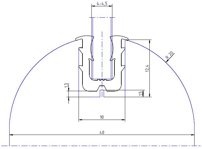 Уплотнитель контурный, для межкомнатных дверей, DEVENTER, для сухого остекления, толщина стекла 4 мм, ПВХ, бесцветный. Рис. 2