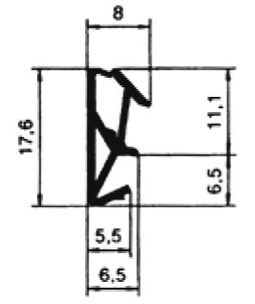 Профиль контурный для межкомнатных дверей DEVENTER, ТЭП, темно-коричневый RAL 8014. Рис. 2