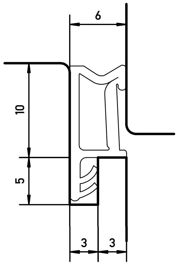 Уплотнитель для деревянных евроокон DEVENTER на наплав створки, ширина паза 3 мм, ТЭП, темно-коричневый RAL 8014. Рис. 3