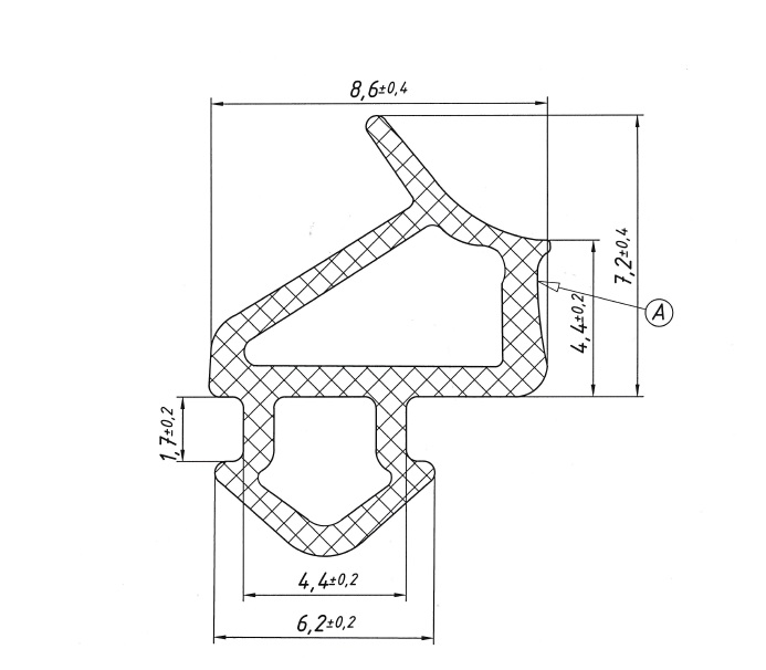 Уплотнитель SUPER ELASTIC для профиля VEKA 254, (модификация 1664.1) створка, черный RAL9011. Рис. 1 Уплотнитель SUPER ELASTIC для профиля VEKA 254, (модификация 1664.1) створка, черный RAL9011. Рис. 1