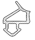 Уплотнитель SUPER ELASTIC для профиля VEKA 254, створка, черный RAL9011. Рис. 1