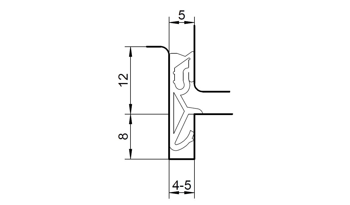 Уплотнитель для деревянных евроокон DEVENTER на фальц створки, ширина паза 4-5 мм, ТЭП, черный RAL 9004. Рис. 3 Уплотнитель для деревянных евроокон DEVENTER на фальц створки, ширина паза 4-5 мм, ТЭП, черный RAL 9004. Рис. 3