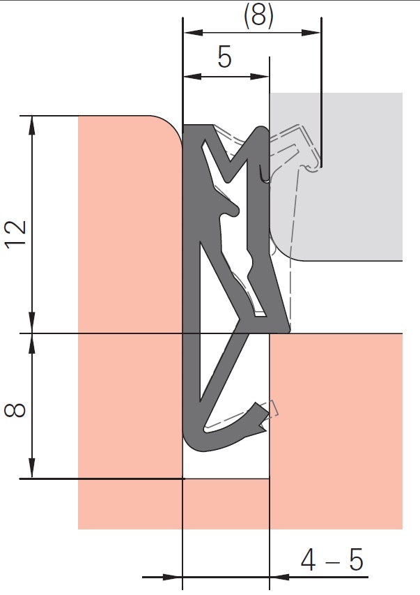 Уплотнитель для деревянных евроокон DEVENTER на фальц створки, ширина паза 4-5 мм, ТЭП, черный RAL 9004. Рис. 3 Уплотнитель для деревянных евроокон DEVENTER на фальц створки, ширина паза 4-5 мм, ТЭП, черный RAL 9004. Рис. 3