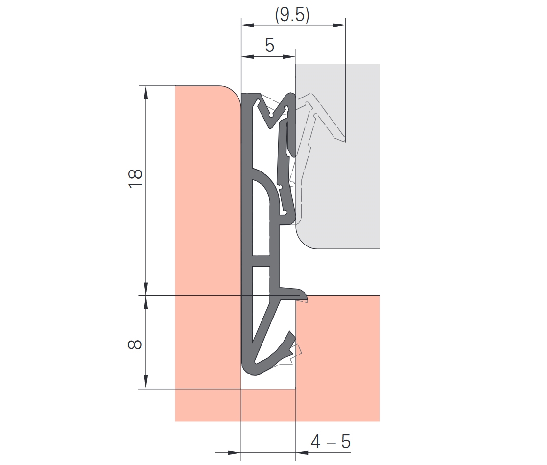 Уплотнитель для деревянных евроокон DEVENTER на фальц створки, ширина паза 4-5 мм, ТЭП, черный RAL 9004. Рис. 2
