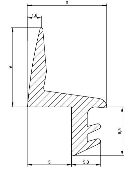 Уплотнитель для деревянных евроокон DEVENTER,  ширина паза 3 мм, ТЭП, RAL 7024