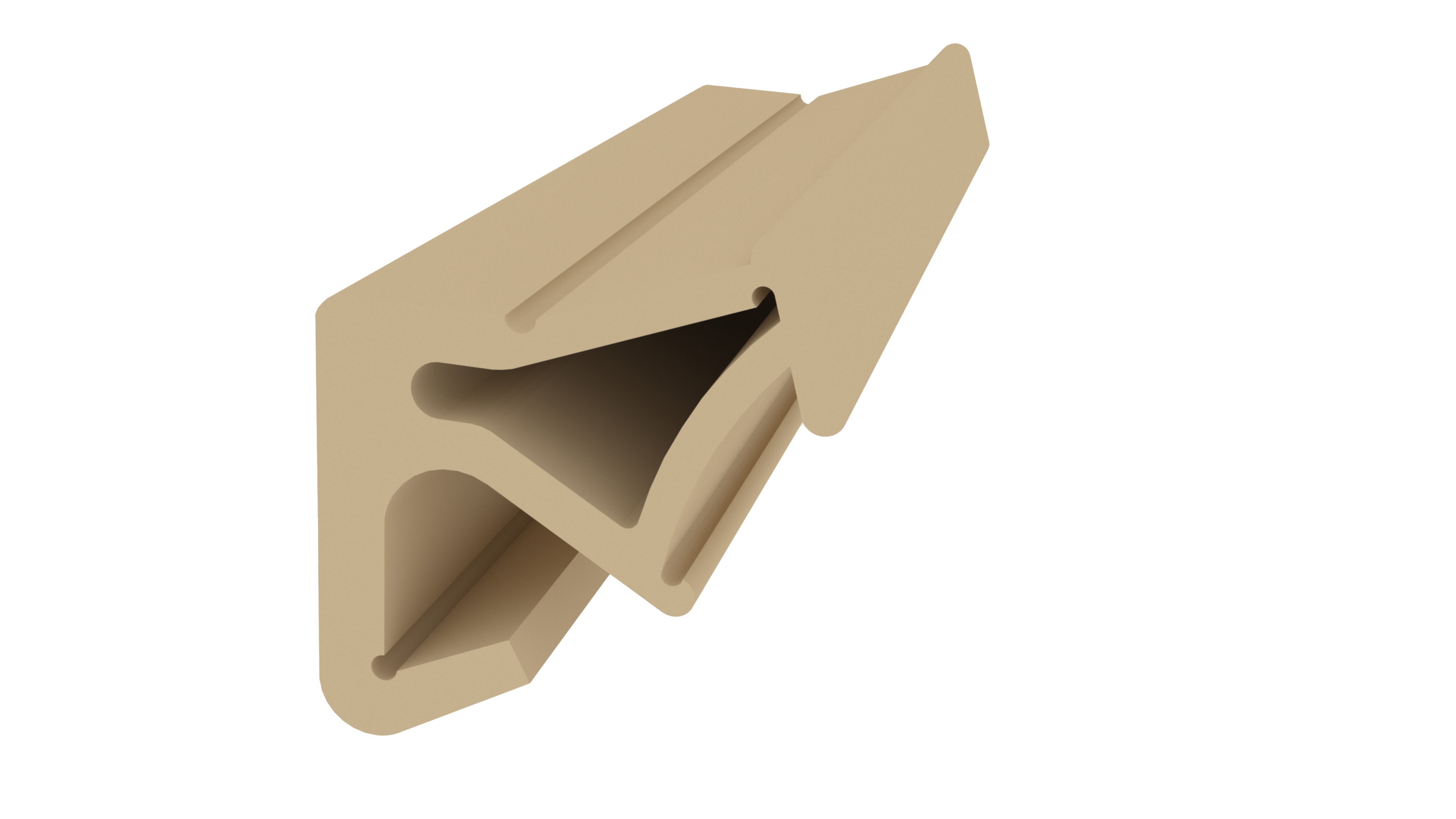 Уплотнитель для деревянных евроокон DEVENTER на наплав створки, ширина паза 3 мм, ТЭП, бежевый RAL 1001. Рис. 1