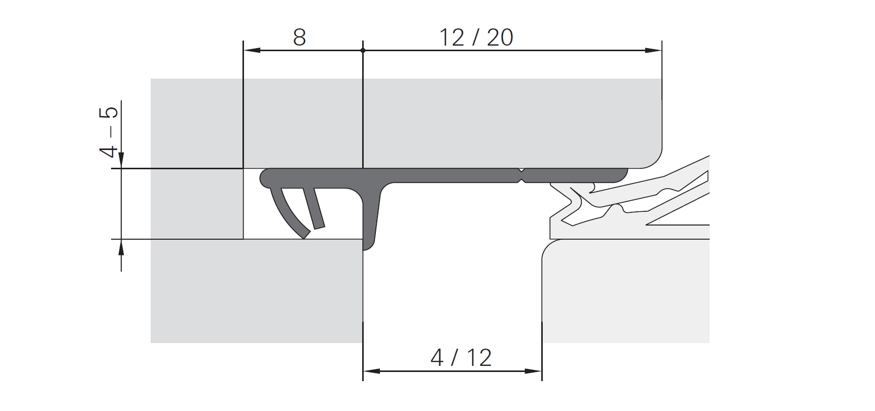 Уплотнитель для деревянных евроокон DEVENTER на штульповую створку, ширина паза 4-5 мм, ТЭП, бежевый RAL 1001. Рис. 2