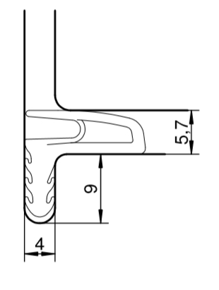 Уплотнитель для деревянных евроокон DEVENTER, ширина паза 4.5 мм, ТЭП, бежевый RAL 1001. Рис. 2