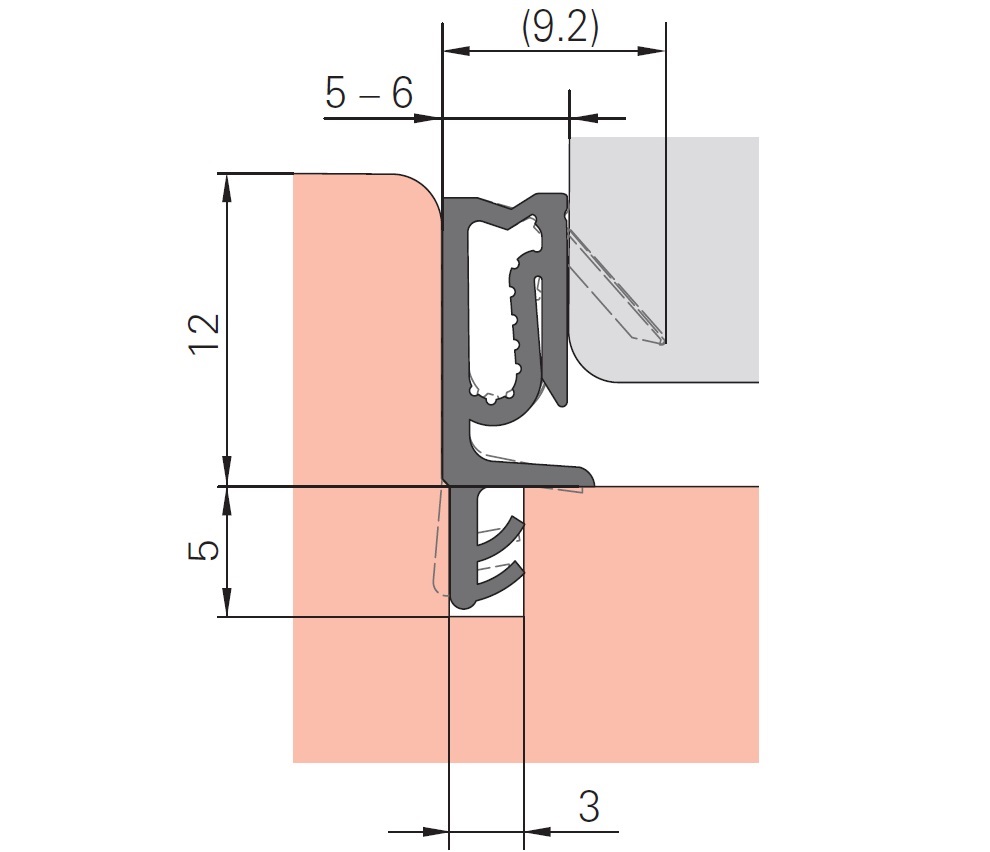 Уплотнитель для деревянных евроокон на наплав и фальц створки, ширина паза 3 мм, ТЭП, цвет киби. Рис. 2 Уплотнитель для деревянных евроокон на наплав и фальц створки, ширина паза 3 мм, ТЭП, цвет киби. Рис. 2