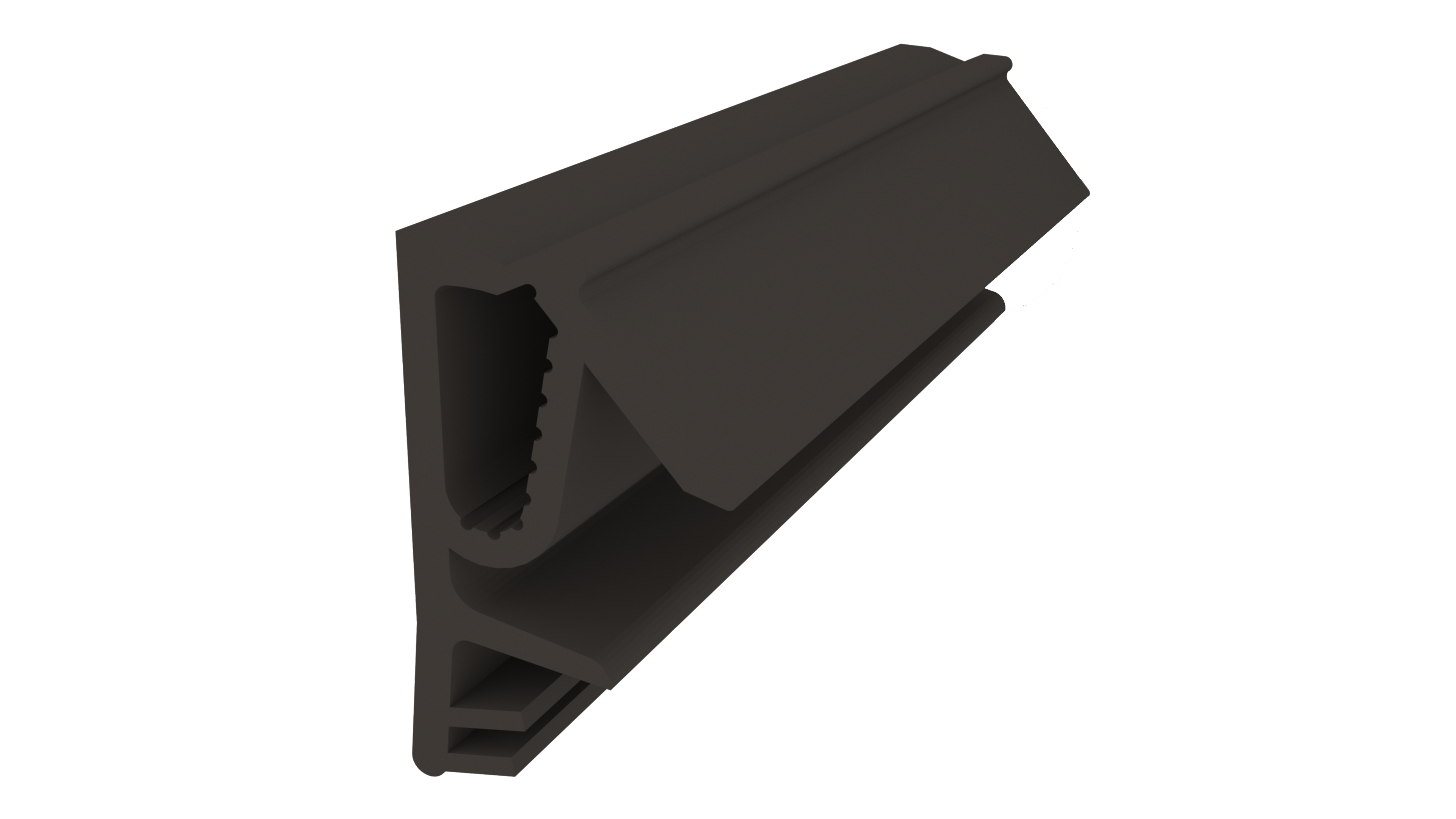 Уплотнитель для деревянных евроокон на наплав и фальц створки, ширина паза 3 мм, ТЭП, темно-коричневый  RAL 8014