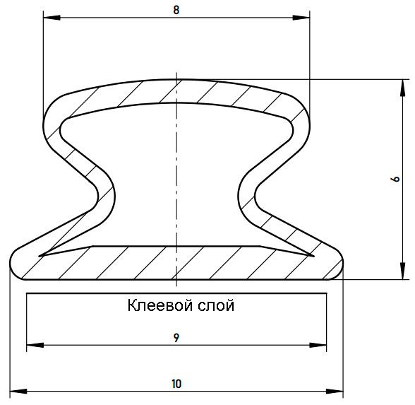Уплотнитель для модернизации окон DEVENTER на клеевой основе, ТЭП, черный RAL 9004. Рис. 2