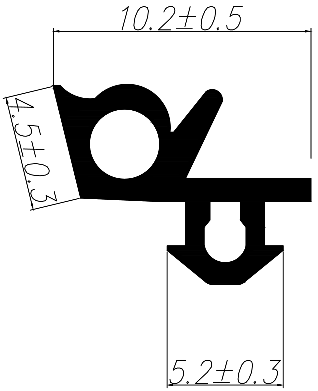 Уплотнитель для профиля GEALAN (3152) (стеклопакет) модификация 1, черный, "ELEMENTIS", ТЭП. Рис. 1 Уплотнитель для профиля GEALAN (3152) (стеклопакет) модификация 1, черный, "ELEMENTIS", ТЭП. Рис. 1
