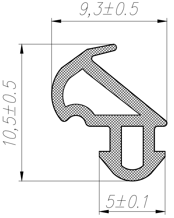 Уплотнитель совместим с прфилем KBE (228) (рама, створка), серый, "ELEMENTIS", ТЭП. Рис. 2 Уплотнитель совместим с прфилем KBE (228) (рама, створка), серый, "ELEMENTIS", ТЭП. Рис. 2