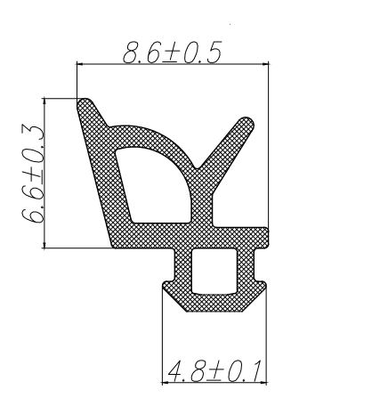 Уплотнитель совместим с прфоилем REHAU (002) (стеклопакет), серый, "ELEMENTIS", ТЭП. Рис. 2