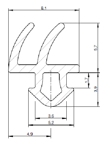 Уплотнитель совместим с профилем Rehau (рама, створка), чёрный. Рис. 1