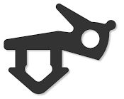 Уплотнитель для профиля VEKA 253 (рама, стеклопакет), серый, ТЭП. Рис. 1