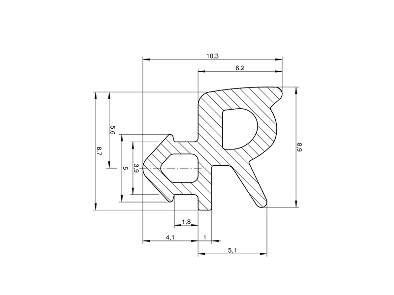 Уплотнитель совместим с профилем Rehau, Montblanc, (стеклопакет), белый. Рис. 2