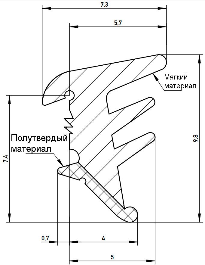 Уплотнитель для деревянных евроокон DEVENTER для сухого остекления, ТЭП, темно-коричневый RAL 8014. Рис. 2 Уплотнитель для деревянных евроокон DEVENTER для сухого остекления, ТЭП, темно-коричневый RAL 8014. Рис. 2