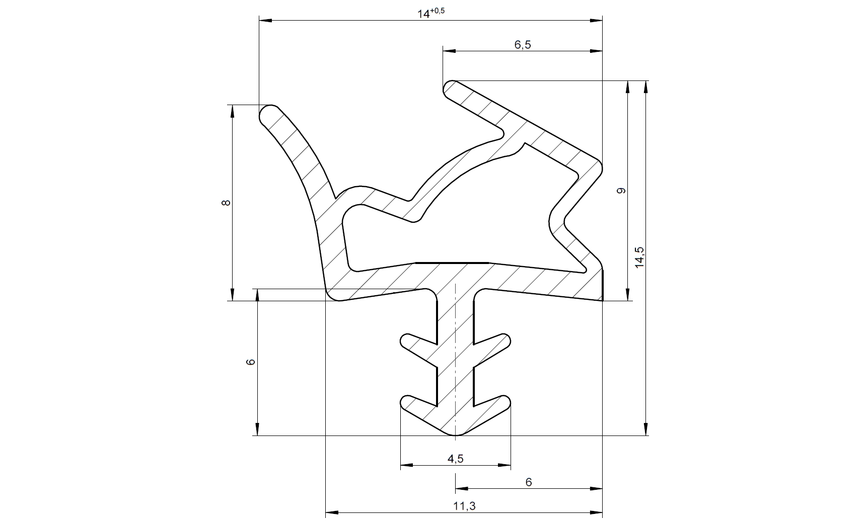 Уплотнитель контурный для межкомнатных дверей DEVENTER, ТЭП, бежевый RAL 1001. Рис. 2