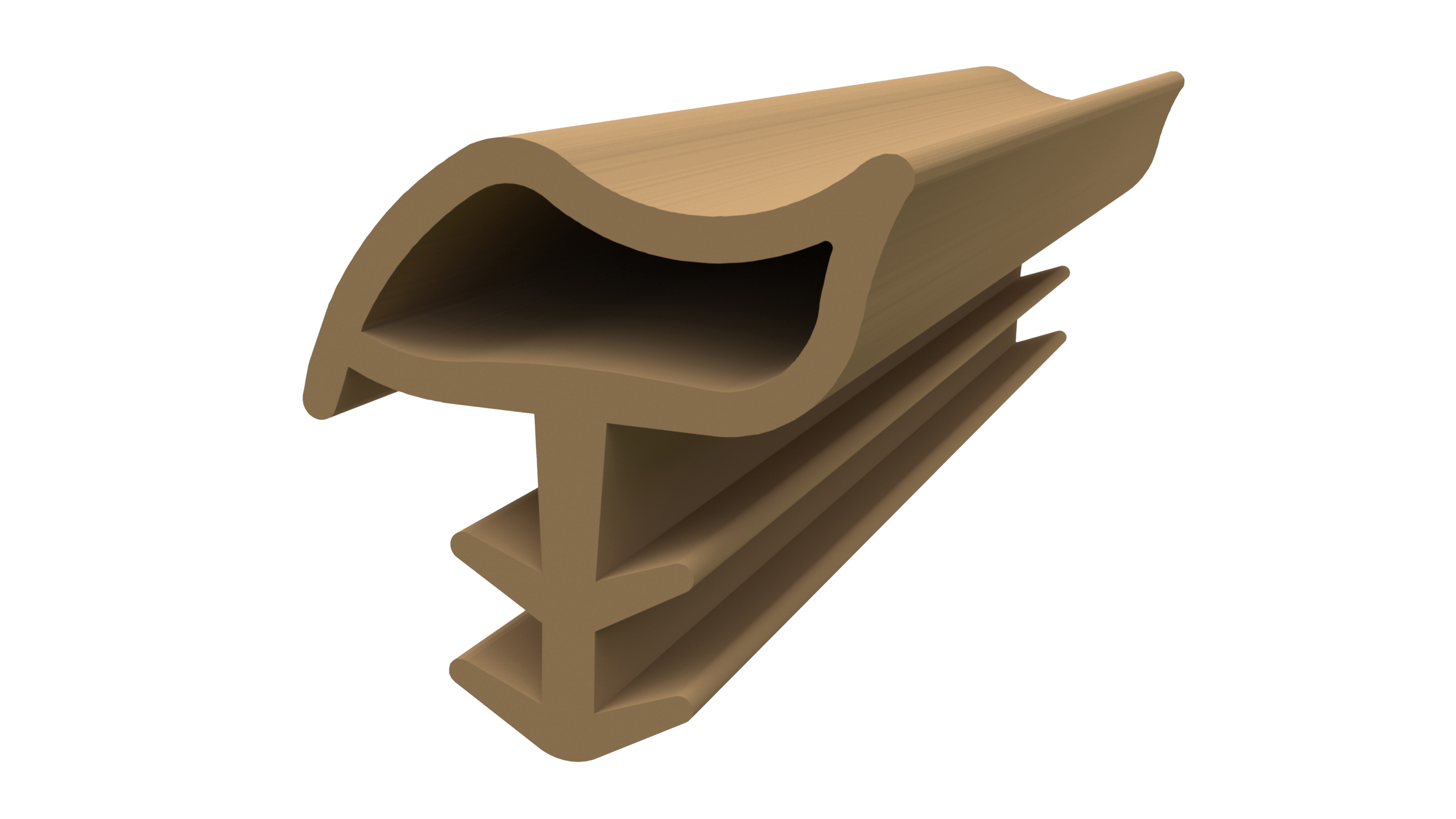 Уплотнитель контурный для межкомнатных дверей DEVENTER, ТЭП, бежево-коричневый. Рис. 1