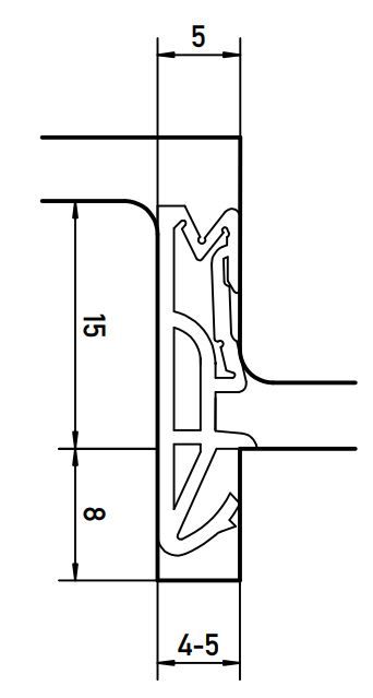Уплотнитель контурный для межкомнатных дверей DEVENTER, ТЭП, черный RAL 9004. Рис. 2 Уплотнитель контурный для межкомнатных дверей DEVENTER, ТЭП, черный RAL 9004. Рис. 2