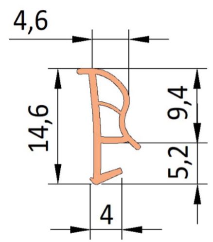 Уплотнитель контурный для межкомнатных дверей DEVENTER, ТЭП, коричневый. Рис. 2 Уплотнитель контурный для межкомнатных дверей DEVENTER, ТЭП, коричневый. Рис. 2