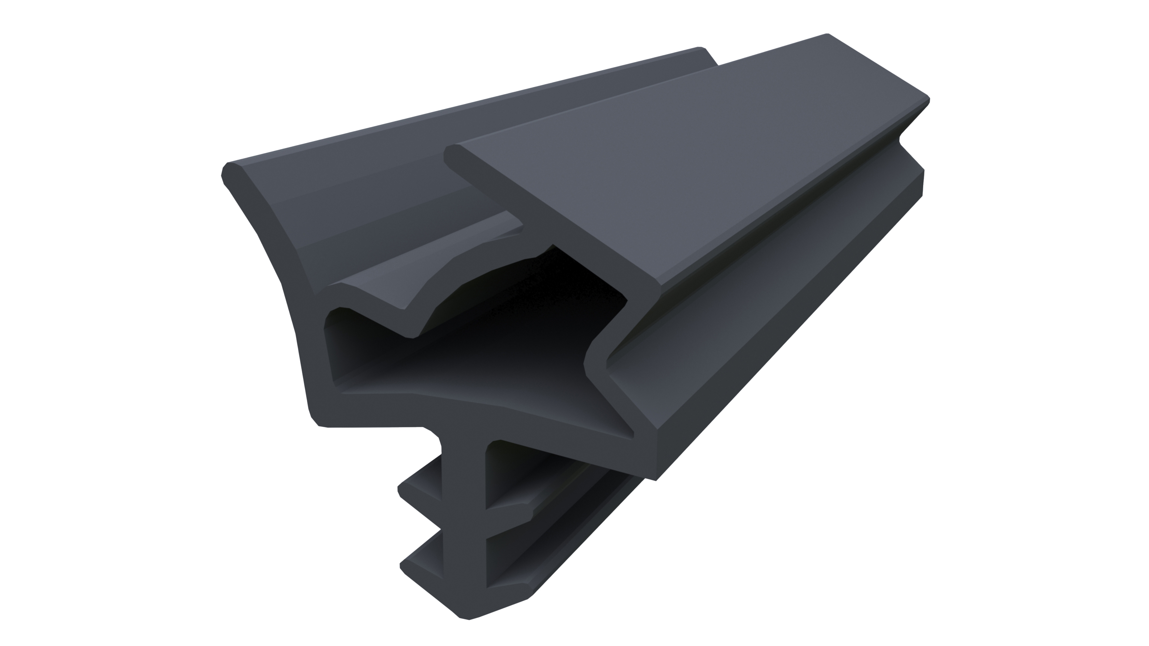 Уплотнитель контурный для межкомнатных дверей DEVENTER, ТЭП, темный графит RAL 7024. Рис. 1