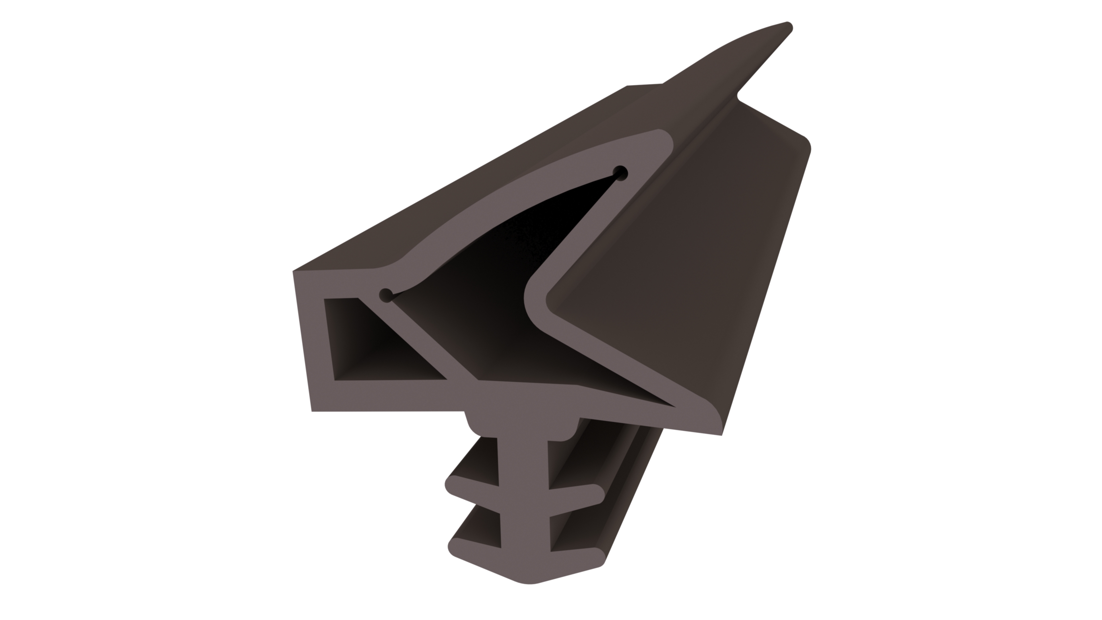 Уплотнитель контурный для межкомнатных дверей DEVENTER, ТЭП, темно-коричневый RAL 8014. Рис. 1