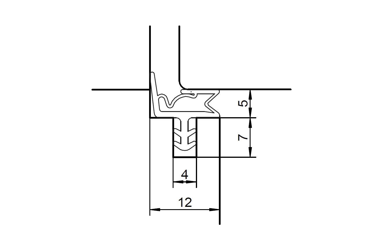Уплотнитель контурный для межкомнатных дверей DEVENTER, ТЭП, темно-коричневый RAL 8014. Рис. 3 Уплотнитель контурный для межкомнатных дверей DEVENTER, ТЭП, темно-коричневый RAL 8014. Рис. 3
