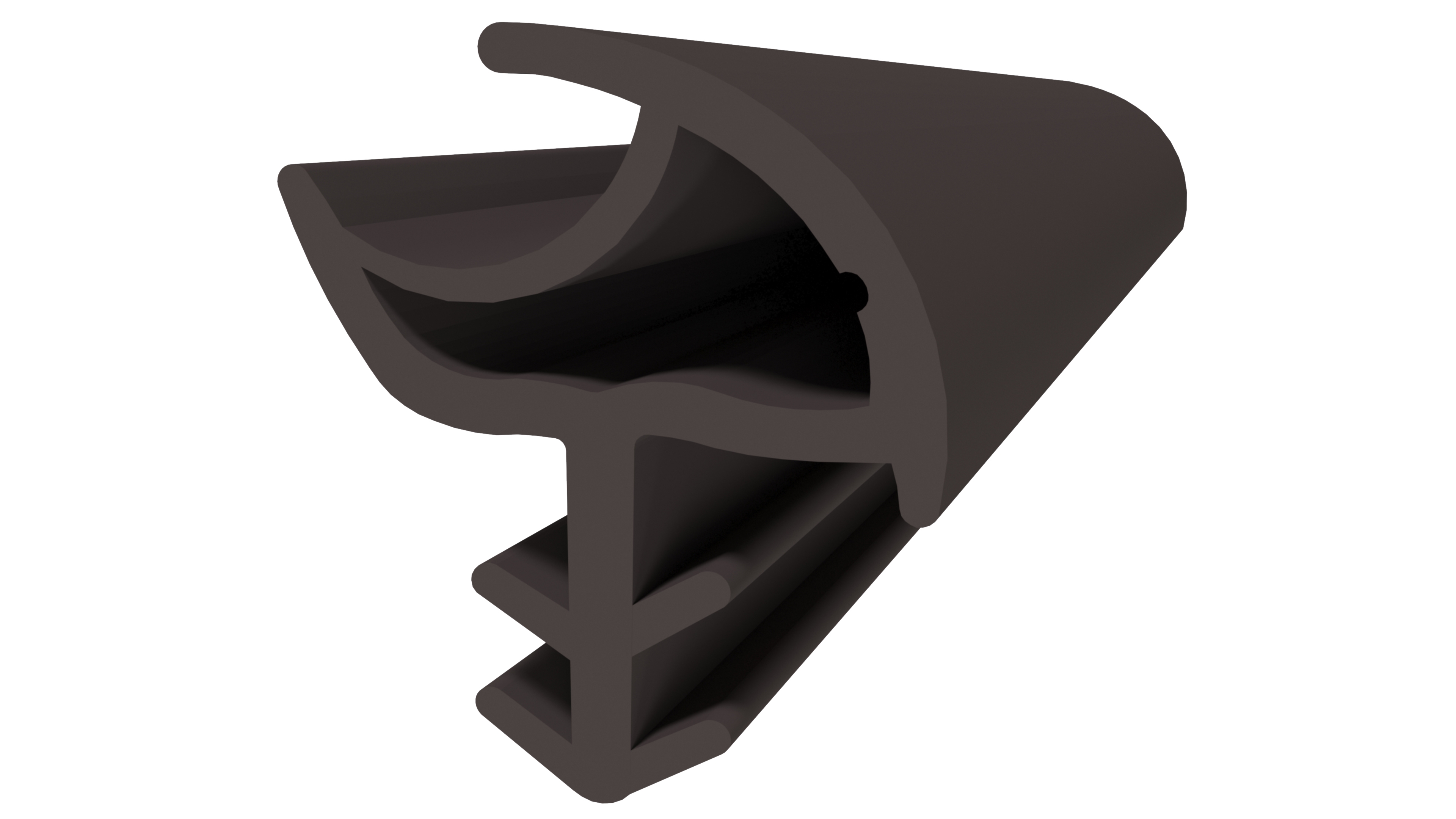 Уплотнитель контурный для межкомнатных дверей DEVENTER, ТЭП, темно-коричневый RAL 8014. Рис. 1