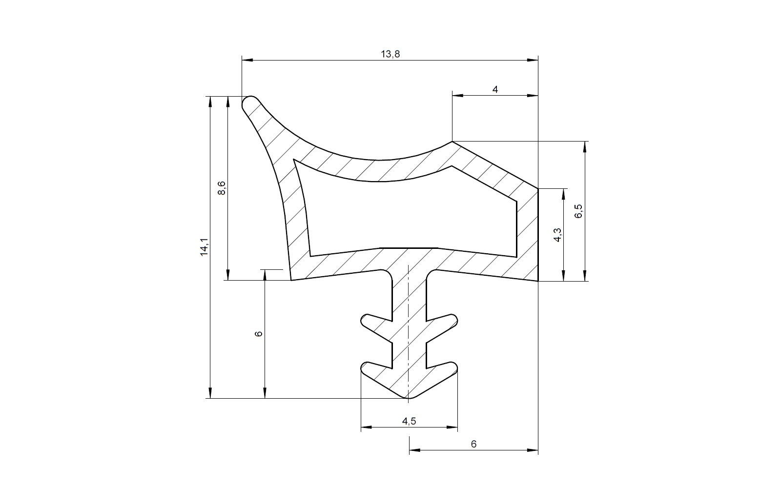 Уплотнитель контурный для межкомнатных дверей DEVENTER, ТПЕ, черный. Рис. 2 Уплотнитель контурный для межкомнатных дверей DEVENTER, ТПЕ, черный. Рис. 2
