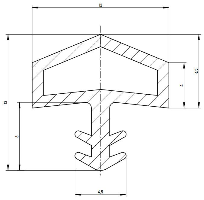 Уплотнитель контурный для межкомнатных дверей DEVENTER, ТПЕ, темно-коричневый. Рис. 2 Уплотнитель контурный для межкомнатных дверей DEVENTER, ТПЕ, темно-коричневый. Рис. 2