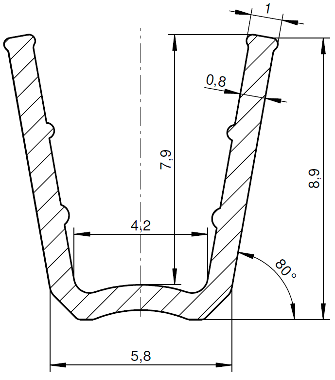 Уплотнитель контурный для межкомнатных дверей DEVENTER, для сухого остекления, ПВХ, бесцветный. Рис. 2