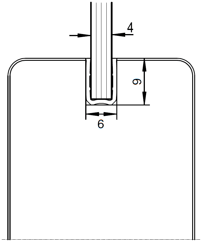 Уплотнитель контурный для межкомнатных дверей DEVENTER, для сухого остекления, ПВХ, бесцветный. Рис. 3