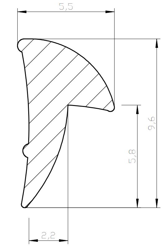 Уплотнитель контурный для межкомнатных дверей DEVENTER, для сухого остекления, ТЭП, бесцветный. Рис. 2 Уплотнитель контурный для межкомнатных дверей DEVENTER, для сухого остекления, ТЭП, бесцветный. Рис. 2