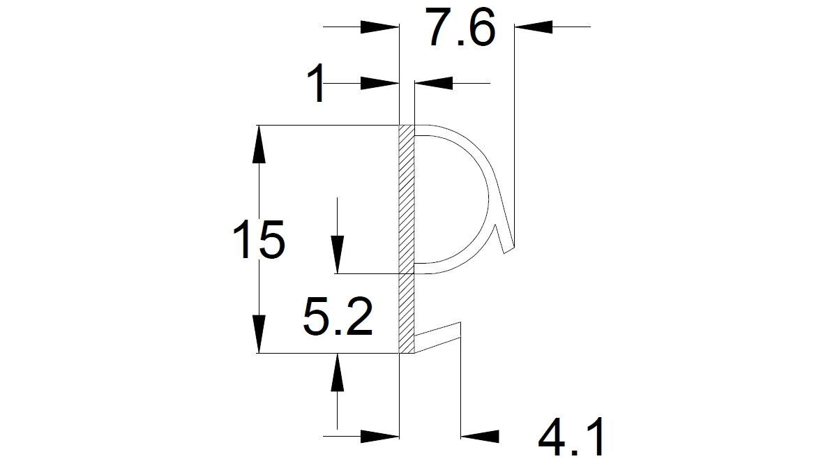 Уплотнитель контурный для межкомнатных дверей ELEMENTIS, ТЭП, белый. Рис. 2 Уплотнитель контурный для межкомнатных дверей ELEMENTIS, ТЭП, белый. Рис. 2
