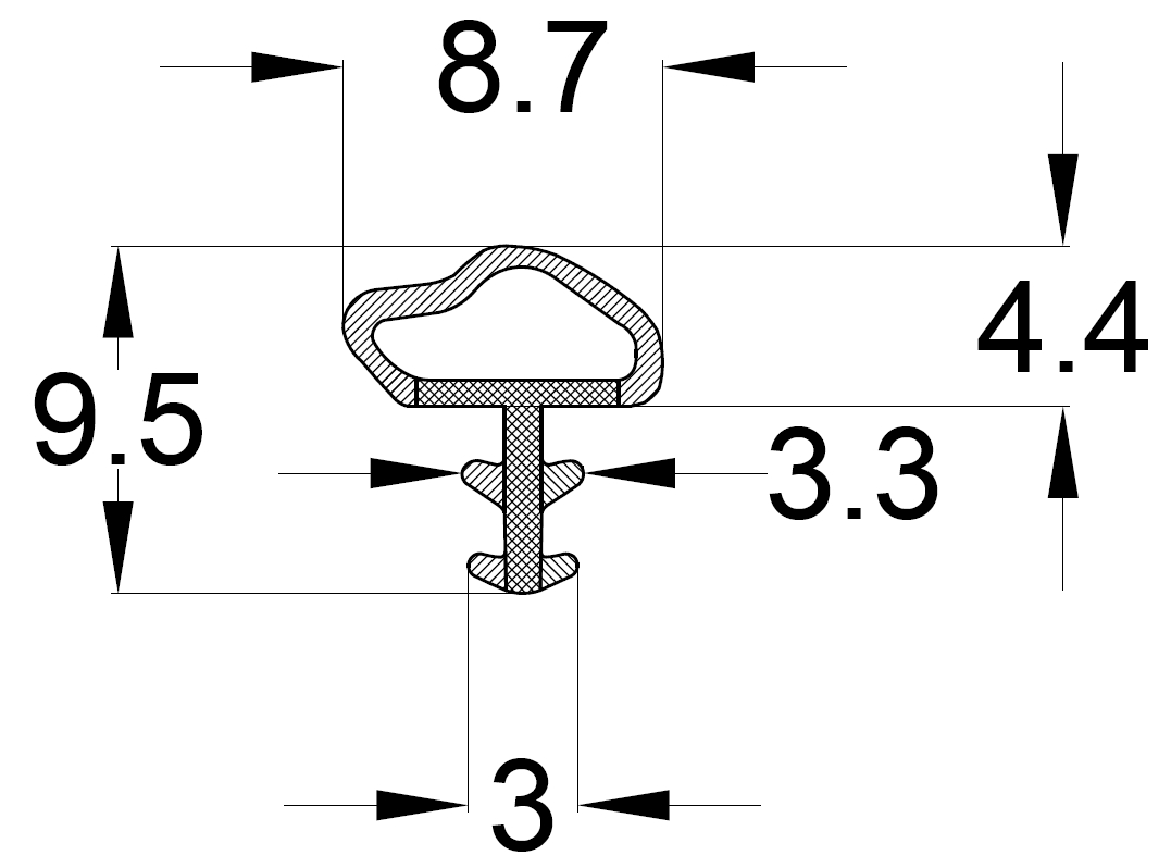 Уплотнитель контурный для межкомнатных дверей ELEMENTIS, ТЭП, темно-коричневый. Рис. 2