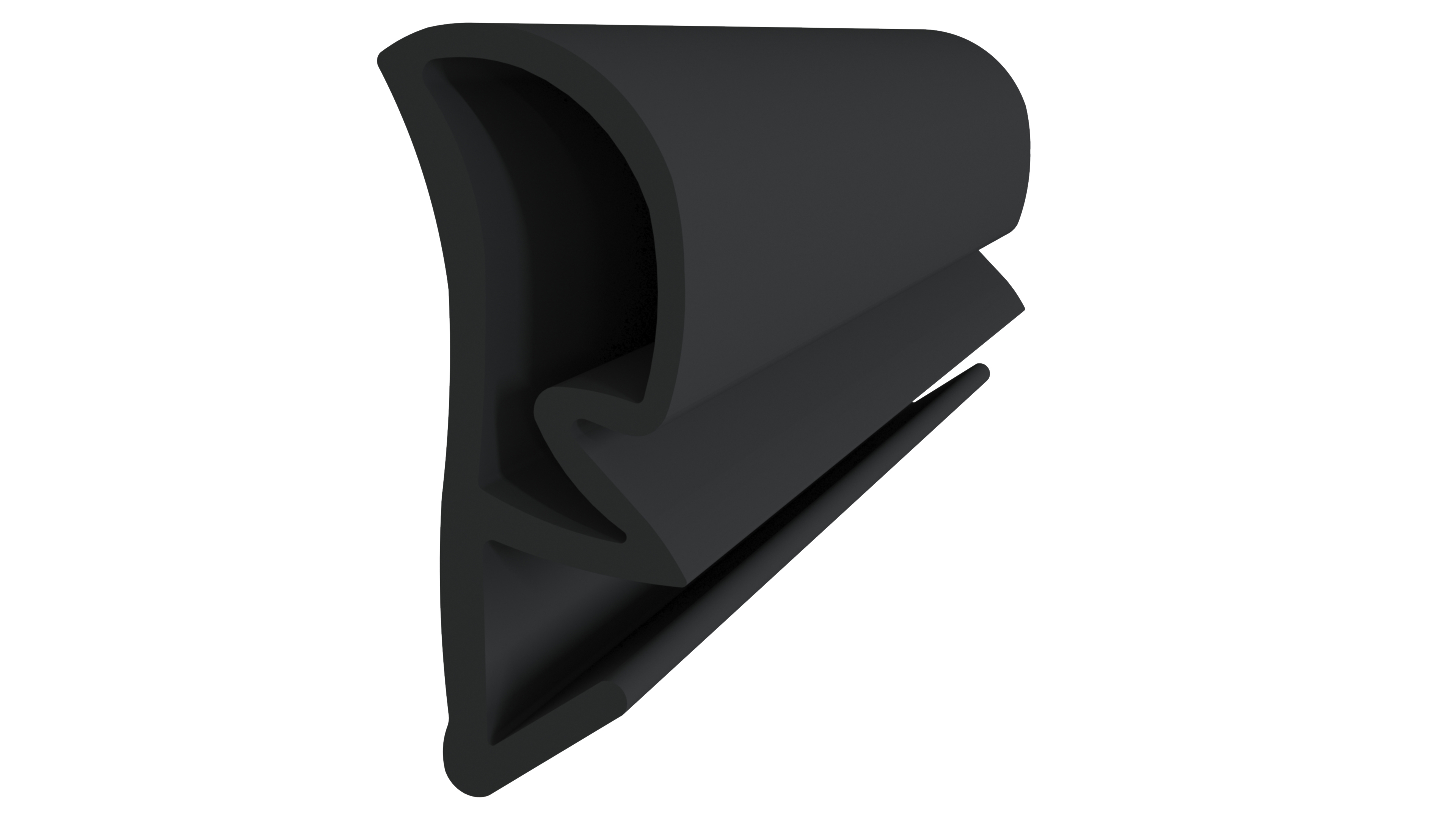 Уплотнитель контурный для межкомнатных дверей, ТЭП, черный. Рис. 1