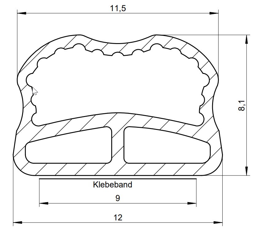 Уплотнитель контурный для стальных дверей DEVENTER, на клеевой основе, ТЭП, хлыст длиной 2180 мм, черный RAL 9004. Рис. 3 Уплотнитель контурный для стальных дверей DEVENTER, на клеевой основе, ТЭП, хлыст длиной 2180 мм, черный RAL 9004. Рис. 3