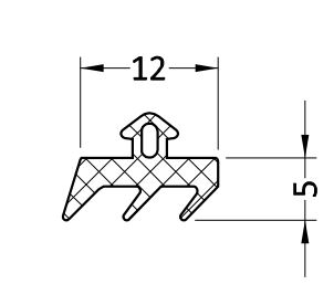 Уплотнитель наружный, черный. Рис. 1
