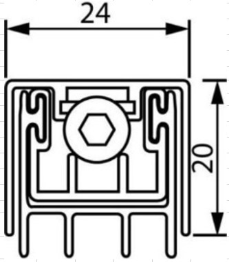 Автоматический дверной умный порог, длина 620 мм, в паз 24x20 мм. Рис. 2 Автоматический дверной умный порог, длина 620 мм, в паз 24x20 мм. Рис. 2