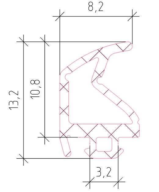 Уплотнитель притвора оконный ALUMARK 8мм, 240м,  EPDM черный. Рис. 1