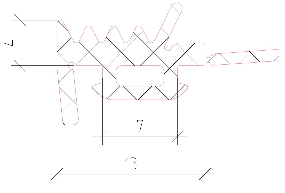 Уплотнитель ригеля внутренний ALUMARK 8мм EPDM 175м черный. Рис. 1