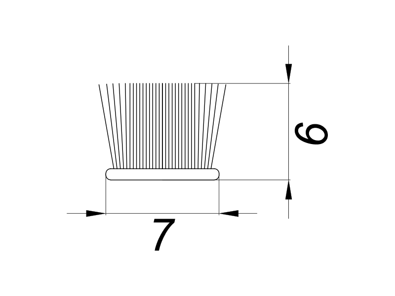 Уплотнитель щеточный самоклеящийся, 7х6мм, бронза. Рис. 3