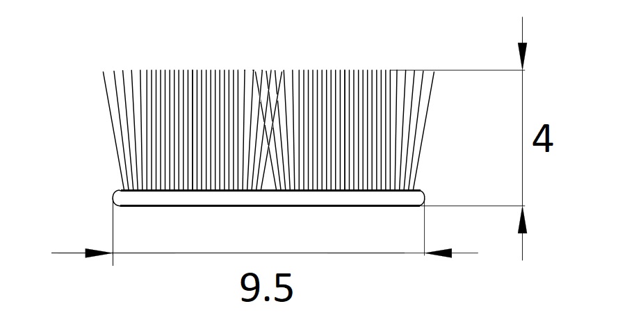 Уплотнитель щеточный самоклеящийся, 9.5х4мм, белый. Рис. 2