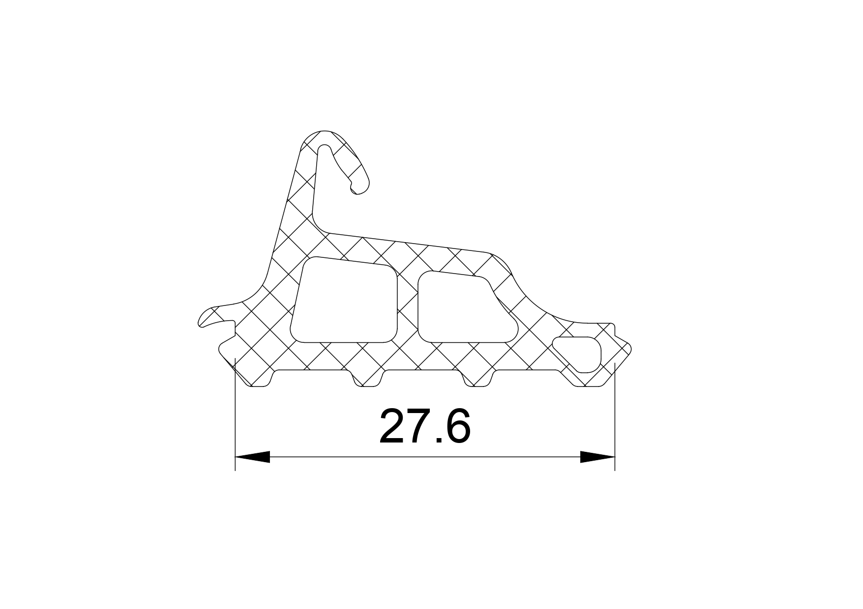 Уплотнитель средний ALUMARK оконный  EPDM 50м черный. Рис. 1