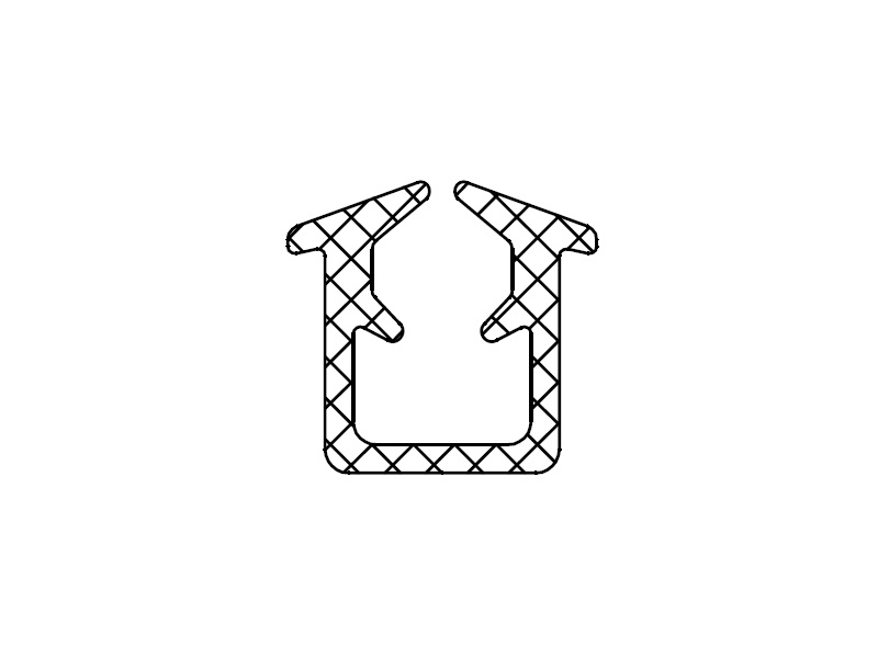 Уплотнитель стекла 4мм в створку, серый. Рис. 1